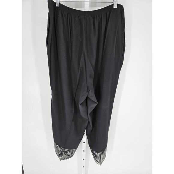 Key Lime Pie Black Polyester Abstract High-Rise Pull-On Trouser Size 1X - Picture 4 of 4